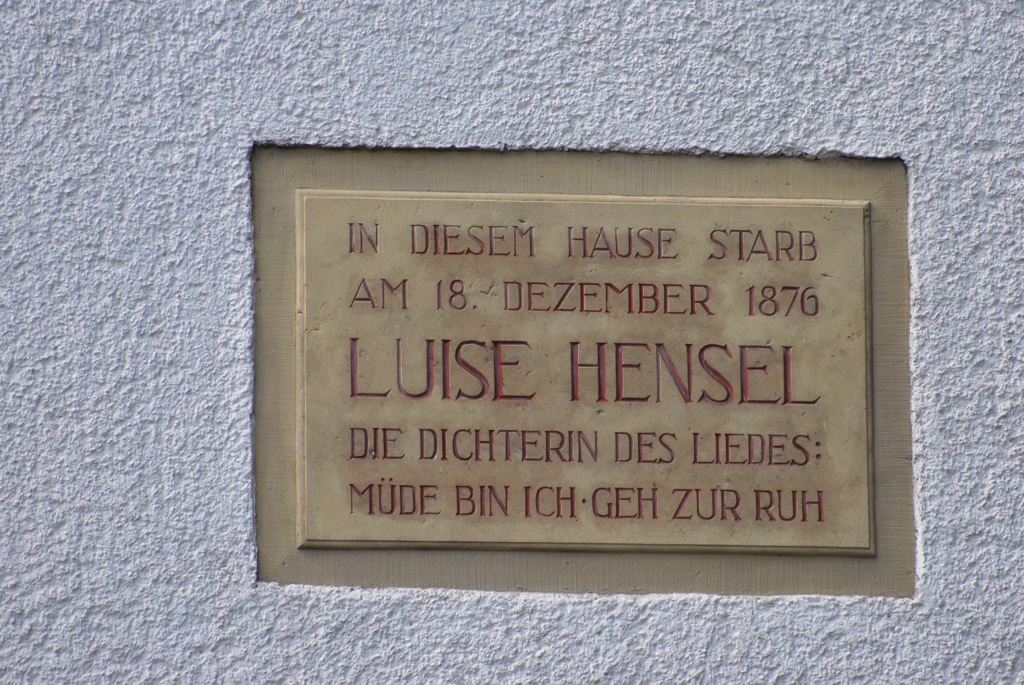 Luise Hensel Gedenktafel Westphalenhof Paderborn